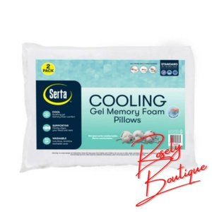 2 Pack Serta Cooling Gel Memory Foam Pillows
